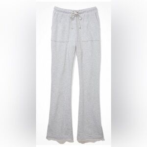 Aerie - light gray fleece flare sweat pants - medium